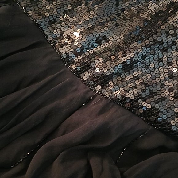 VTG Swee Lo Sequin Wiggle Silk Cowl Cascade Drape Neck PARTY DRESS S/P NEW - Picture 6 of 11